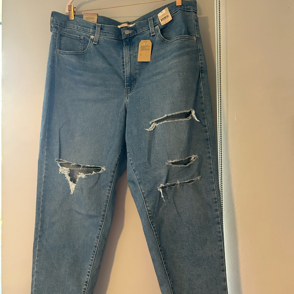 Levi's distressed high waisted mom Blue Denim Jeans